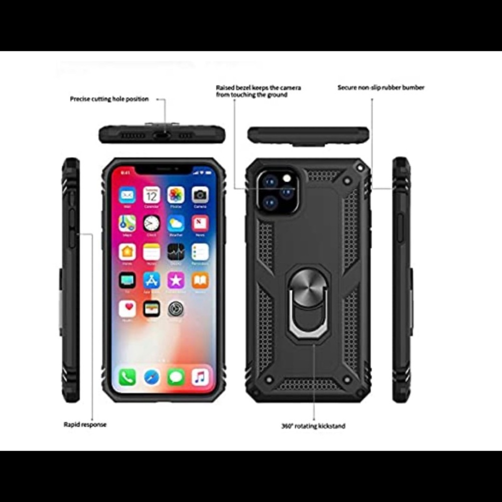 iPhone 11 Pro Max Case with Tempered Glass Screen